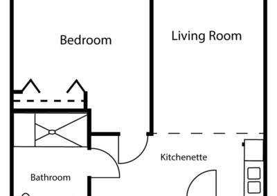 Avamere at South Hill 1 Bedroom 466 sq ft Floor Plan