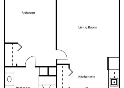 Avamere at South Hill 1 Bedroom 491 sq ft Floor Plan