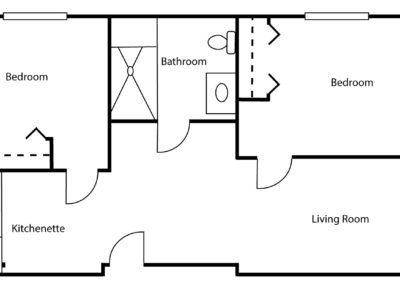 Avamere at South Hill 2 Bedroom 592 sq ft Floor Plan